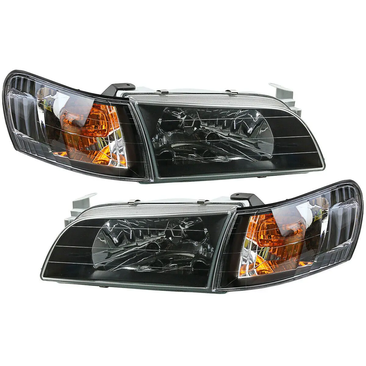 

1 комплект, Передние Прозрачные черные фары, угловая лампа для Toyota Corolla AE100 AE101 E100 седан