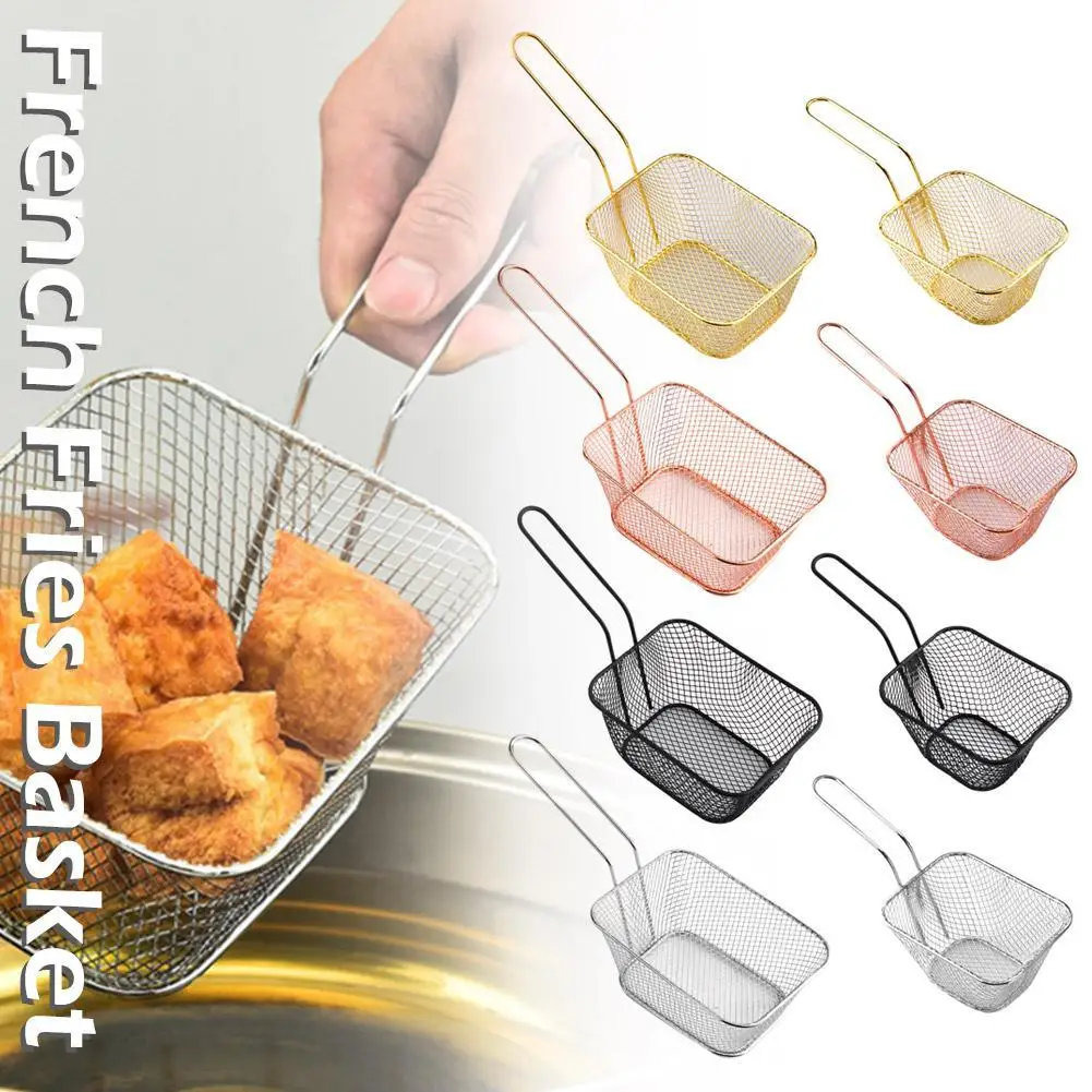 

Mini French Fries Basket Stainless Steel Chips Frying Basket Strainer Fryer Cooking Chef Basket Colander Tool Kitchen Gadgets