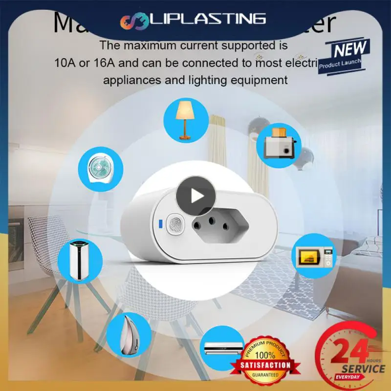 

Смарт-розетка Tuya WiFi 16/20A стандартная с монитором питания, управление через приложение, голосовое управление для Google Home, 1 ~ 5 шт.