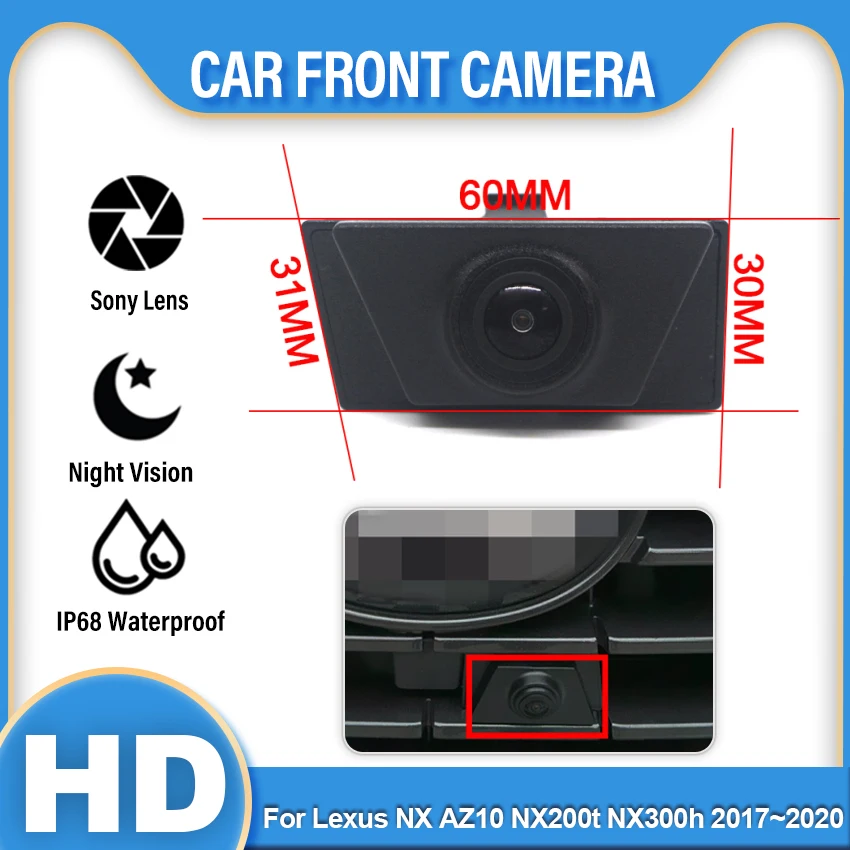 

1280*720P HD AHD Водонепроницаемая камера передней решетки автомобиля 170deg для Lexus NX AZ10 NX200t NX300h 2017 2018 2019 2020 Камера Переднего Вида