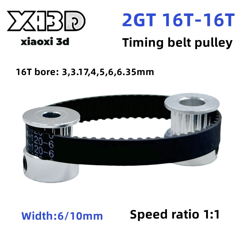 

GT2 2M синхронное колесо 16T и 16 зубьев, набор ремней зубчатого шкива, диафрагма 3,17/4/5/6 мм, ширина 6/10 мм, натяжное колесо, детали 3D-принтера