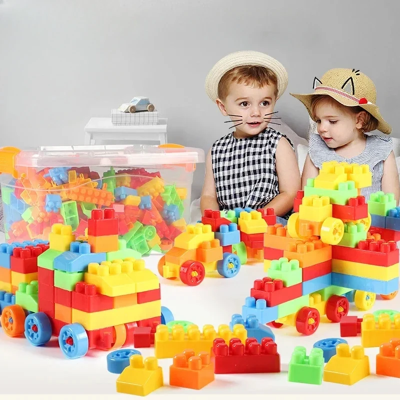 

Детские Игрушки для раннего развития, большой пластиковый конструктор «сделай сам», игрушка, подарок для детского сада, ведро, мини-конструктор