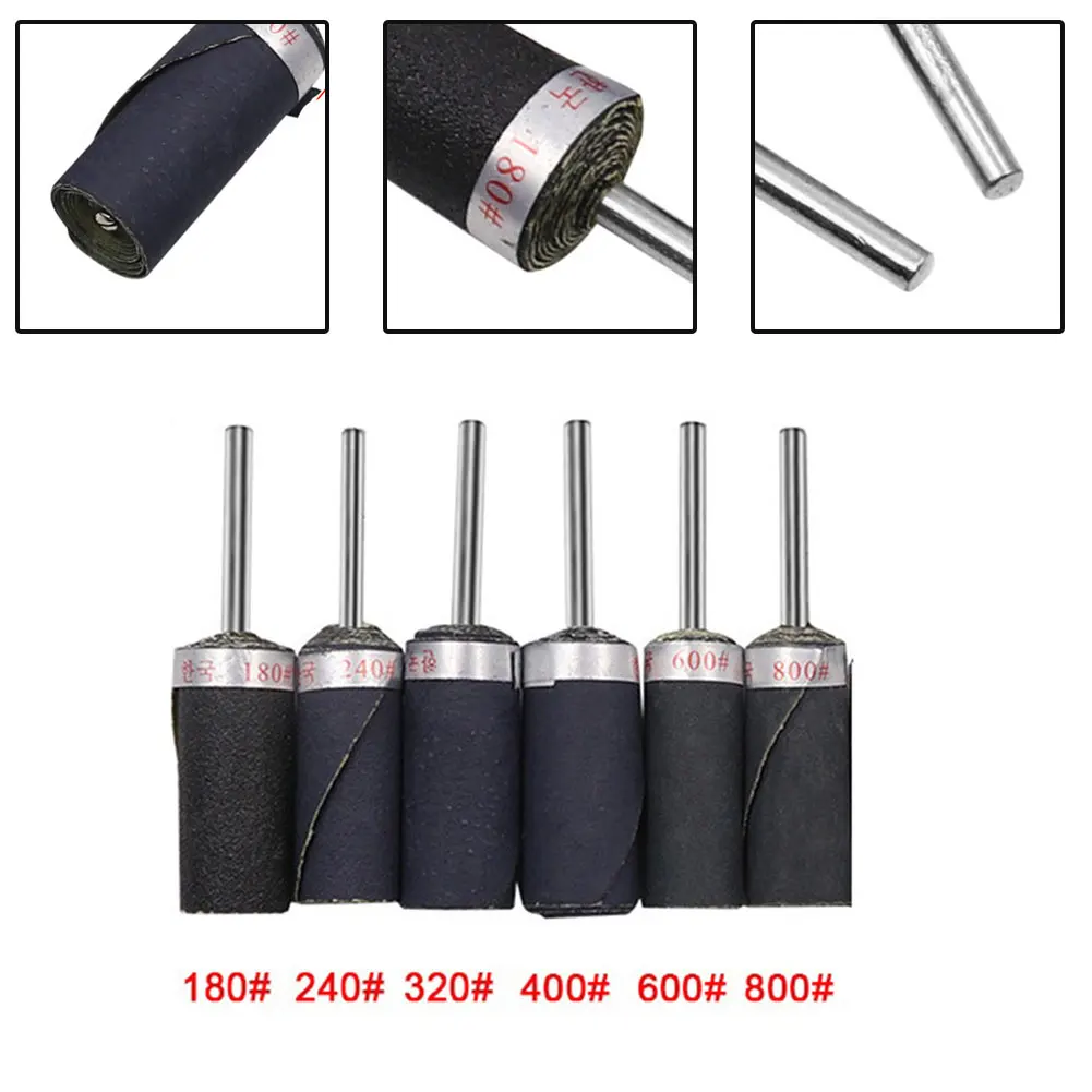 

6 шт., 3 мм хвостовик 180-800, мокрая и Сухая наждачная бумага, палочка, шлифовальная панель, Шлифовальная головка для дерева, камня, нефрита, стек...