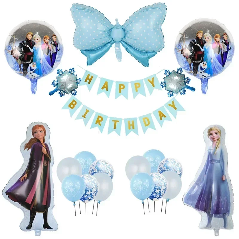 

Disney Cartoon Stand Up Princess Isaanna Snow Treasure Ice and Snow Lucky Birthday Theme Balloon Decoration Set