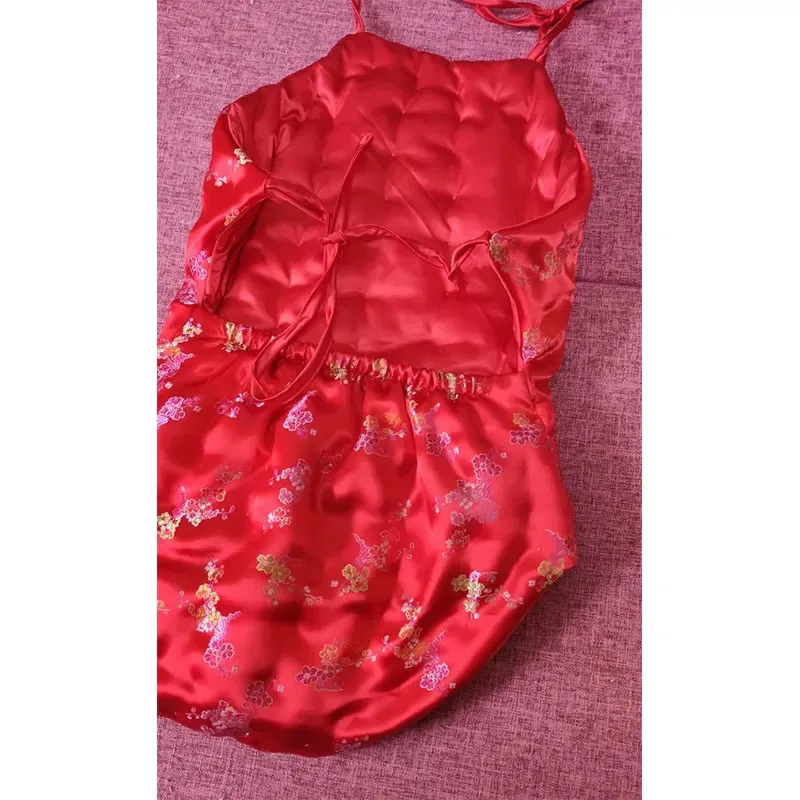 Мужской атласный шелковистый хлопковый комбинезон ручной работы с цветочным