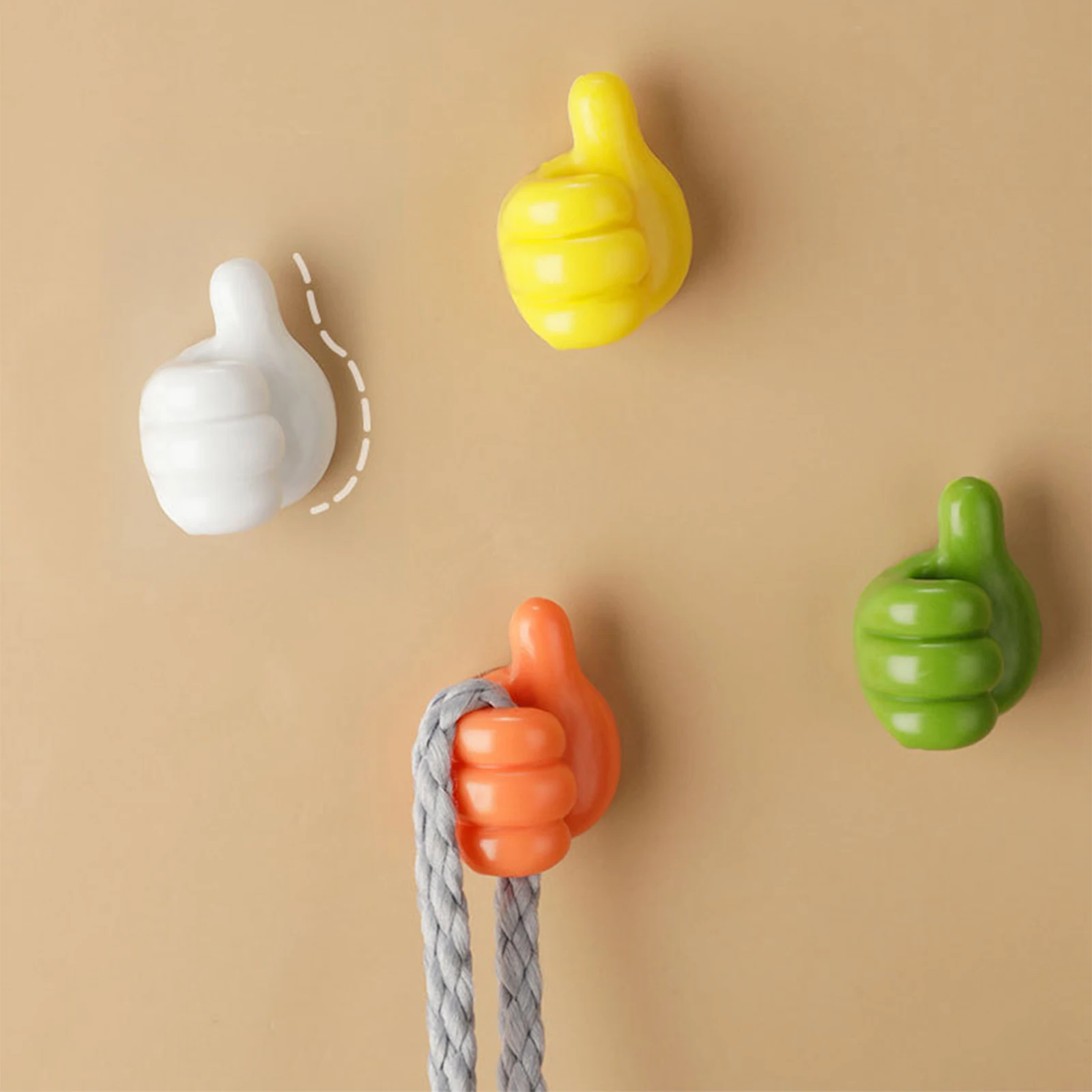 

10pcs Hook Thumb Shape Random Color Silicone Multicolor Mini Multifunctional Data Cable Organizer Hanger