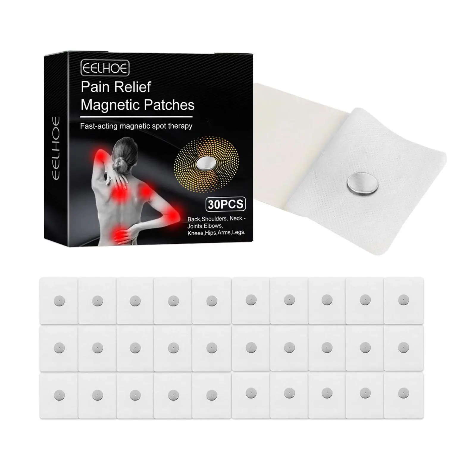 

Magnetic Acupressure Patches Healing Magnets for Body & Pain Relief - 3,500 Gauss Acupressure Magnetic Plaster