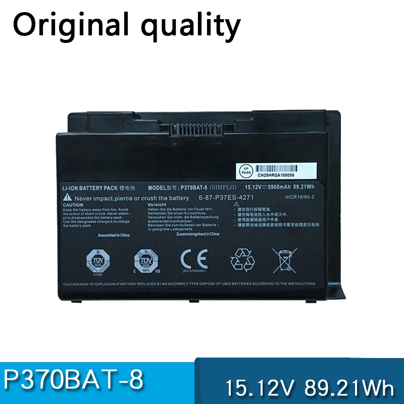 Новый аккумулятор для ноутбука P370BAT-8 6-87-P37ES Clevo P370em P370EM3 P370SM P370SM3 P375SM Φ P751ZM 4ICR18/65