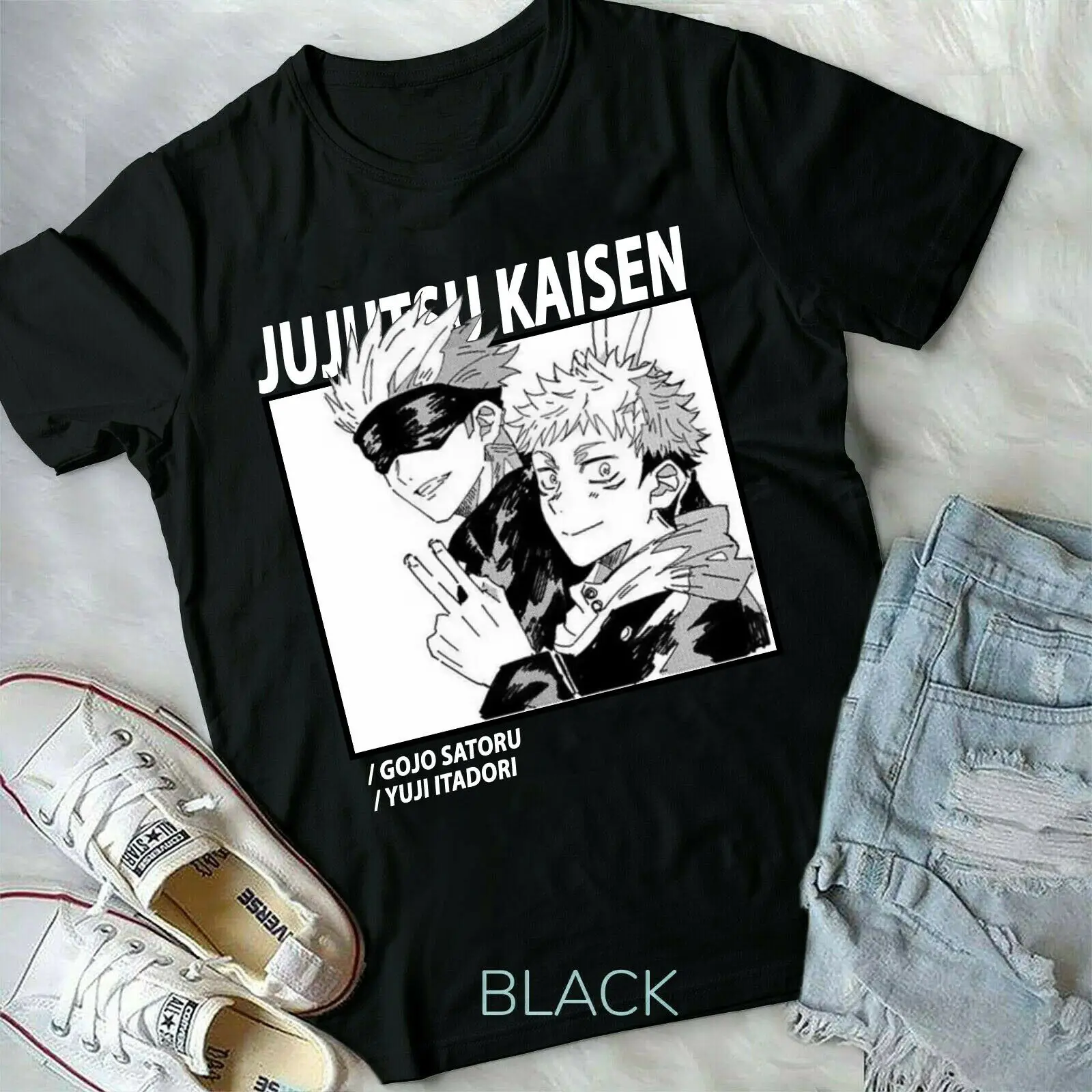 

Jujutsu Kaisen T-Shirt Anime Gojo and Yuji Jujutsu Kaisen Merch T-Shirt