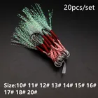 10-20 #20 шт.лот, рыболовные крючки из высокоуглеродистой стали, колючие одинарные рыболовные крючки, нить, перо, рыболовная приманка, медленное отжимание