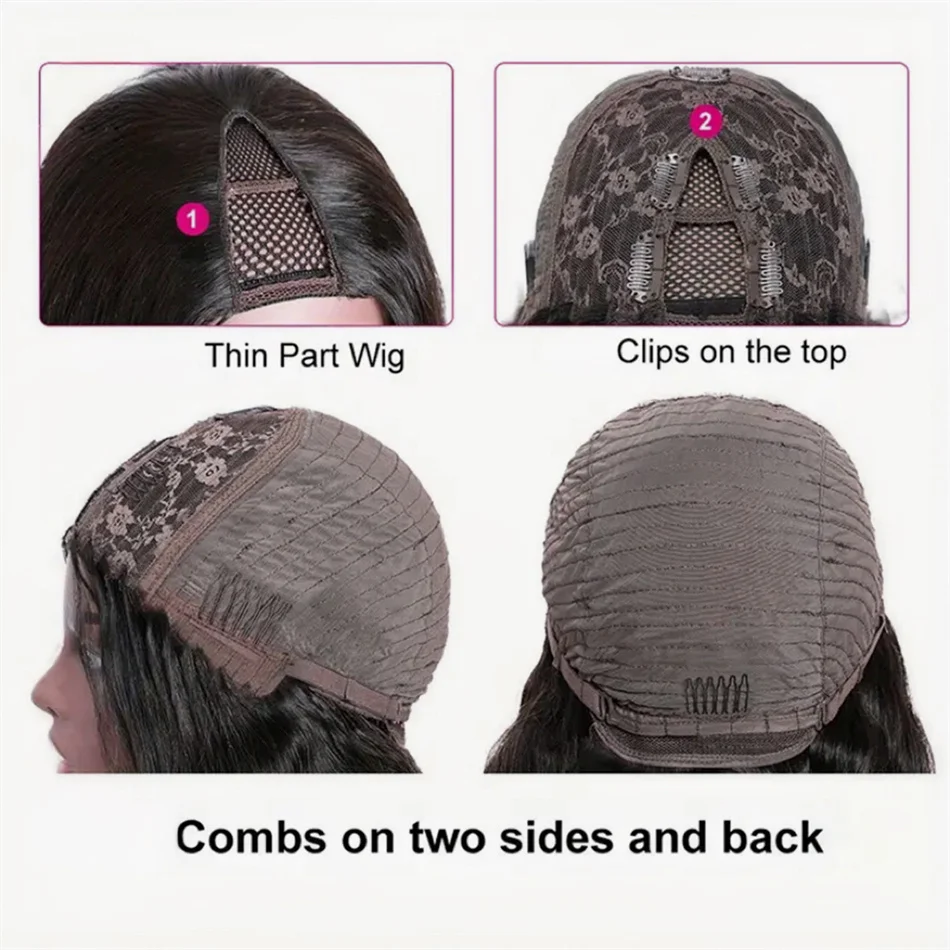 Бразильский Парик Из Волос Remy Для Женщин V-образная Часть Плотность 180% 16-24 Дюйма