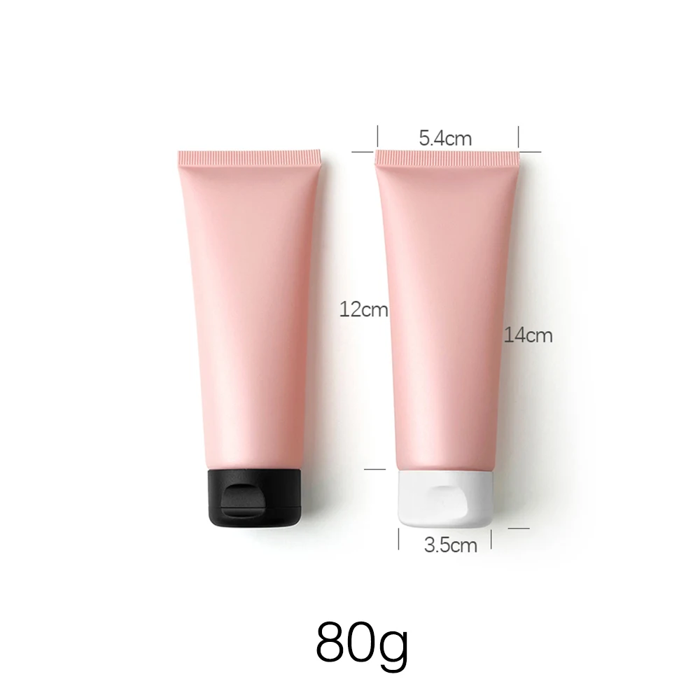 

80g Matte Pink Empty Soft Tube Refillable 80ml Squeeze Bottle Cosmetics Container Hand Cream Body Lotion Travel Package