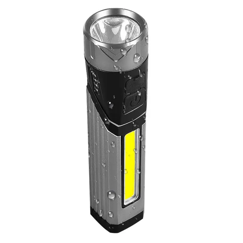 

Clip On Flashlight 500 Lumens Rechargeable LED Flashlight Folding Bright Pocket Torch 90 Degree Twist With Magnetic Base For