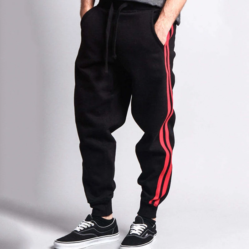 

2023 Spring and Autumn New Straight Slim Sports Pants Men's Striped Lace Up Trendy Fashion Trousers
