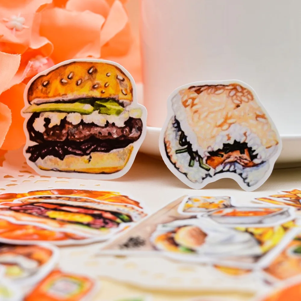 

25 шт., наклейки для пиццы и гамбургера