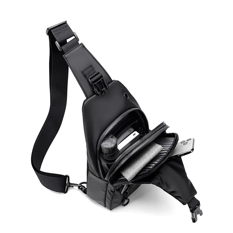 New Fashion Chest Bag Men's Crossbody Bag Waterproof Shoulder Bags with USB Charging Short Trip For Male Travel Pack bag  bolsas