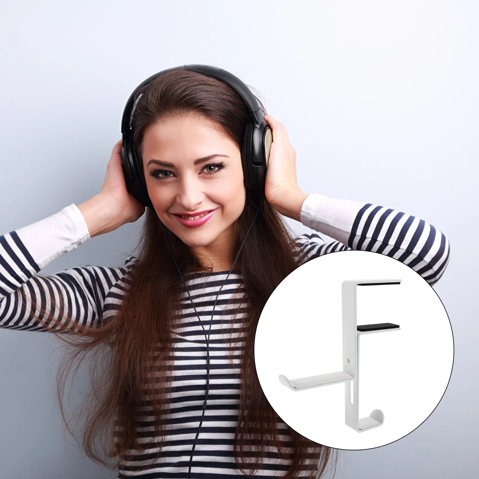 

Headphone Rack Universal Desk Hook Adjustable Clamp On Headphone Bracket