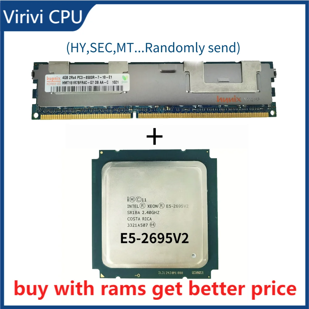 

DDR3 4G Server ram with heatsink 1066Mhz with E5-2695v2 2.4 GHz Twelve-Core Twenty-four-Thread CPU Processor 30M 115W LGA 2011