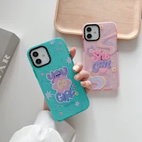 cute cartoon flower smiley letter shockproof soft phone case for iphone 11 12 13 pro max x xr xs max 7 8 puls se 2 cover capa