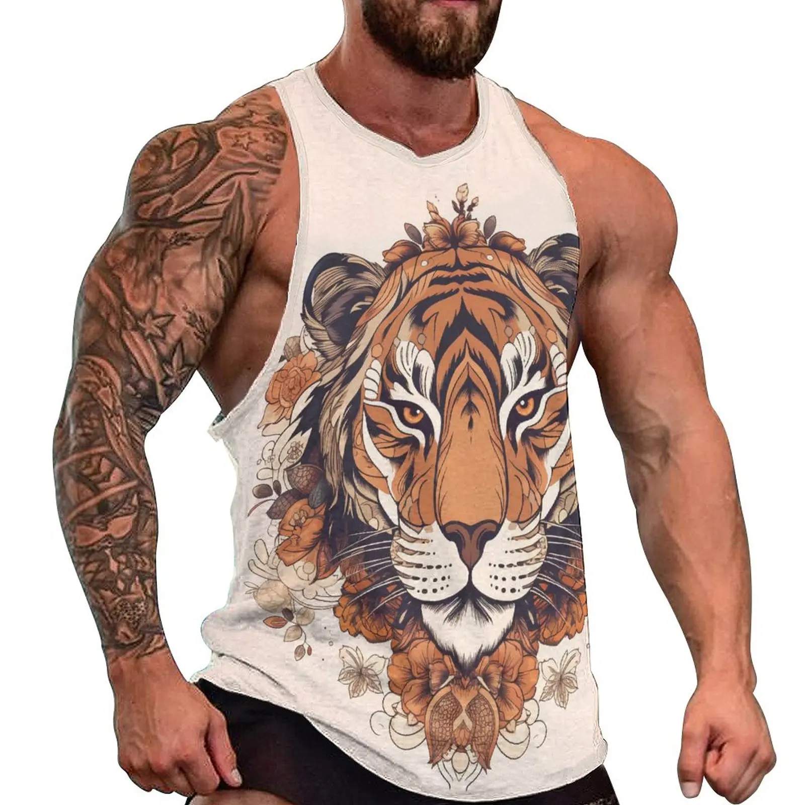 

Мужской Топ-МАЙКА С Рисунком Тигра