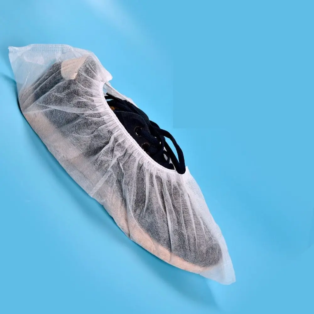 2 упаковки (200 шт.) белых одноразовых непромокаемых сапог из нетканого материала