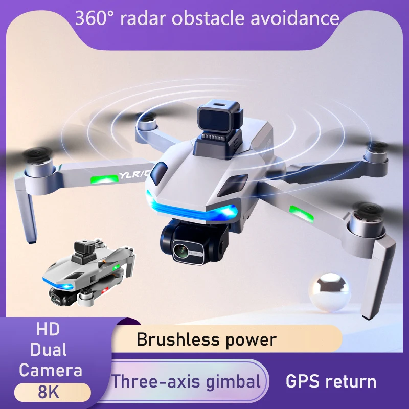 

RC Drone 8K Brushless GPS Three-axis UAV Anti Shake Self Stabilizing HD Aerial Camera Remote Control Obstacle Avoidance Aircraft