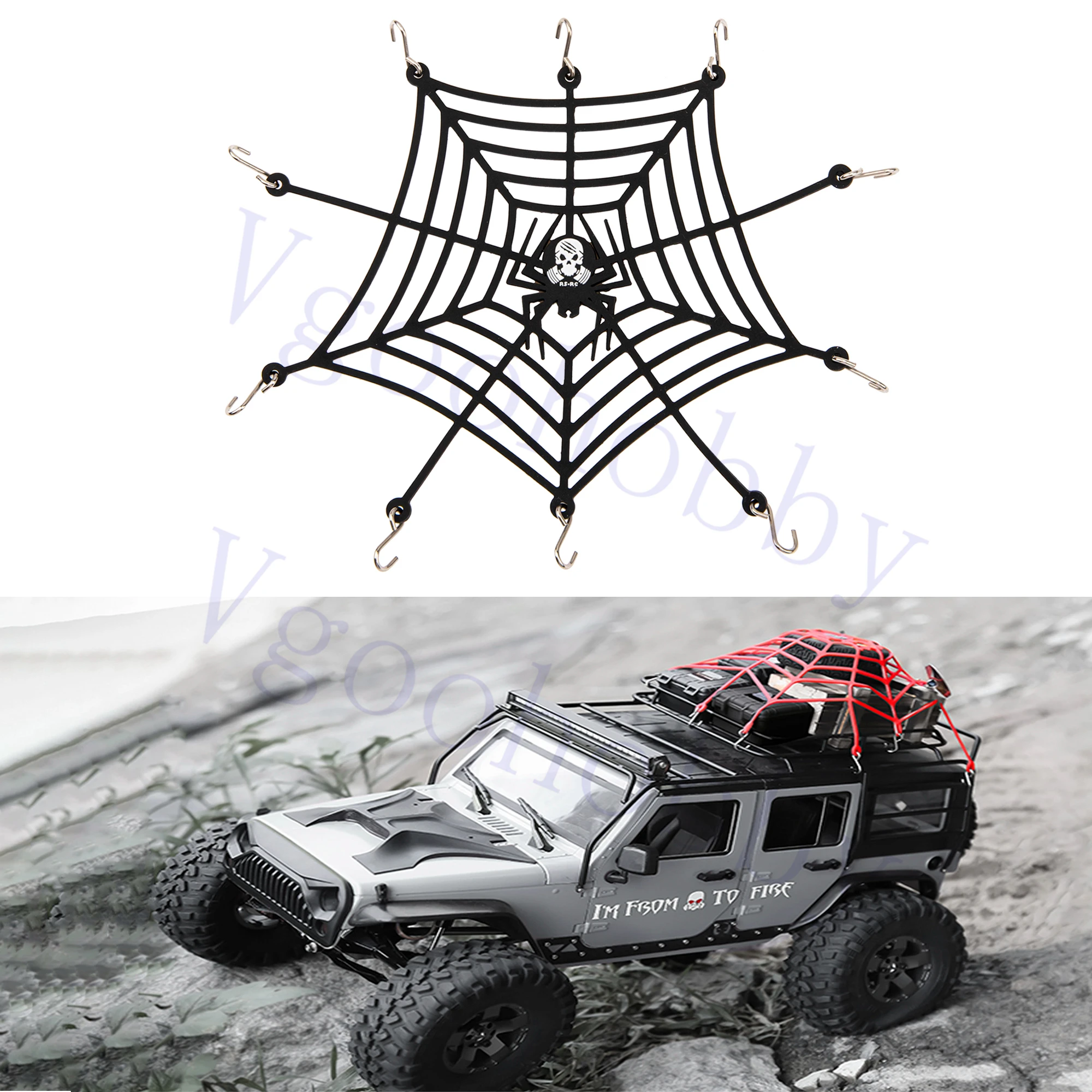 

1/10 имитация резиновой багажной сетки для Traxxas Desert Racer Slash Axial SCX10 90046 D90 TRX4 1/10 RC Гусеничный автомобиль грузовик багажник на крышу