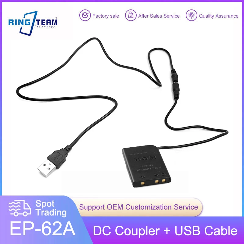 Acoplador de Bateria Manequim com Cabo Usb En-el5 Ep62a para Câmeras Nikon Coolpix P6000 P80 P90 P100 P500 P510 P520 P530 S10