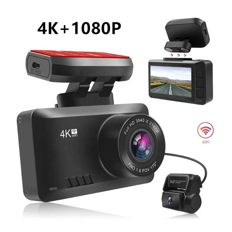 

Relee 4K High Resolution Dual Car Cam 2160P Twin Dash Camera 2K UHD Wide 170 Degree Auto Video Cam Recorder with Back Cam