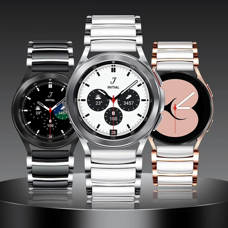 Ceramic+Metal Strap For Samsung Galaxy watch 5 4 40mm 44mm Luxury Bracelet wristband for Galaxy Watch 4 Classic 42mm 46mm Correa