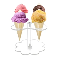 4 hole ice cream cone holder acrylic food cone holders for ice cream waffle sushi french fries cones 4 hole