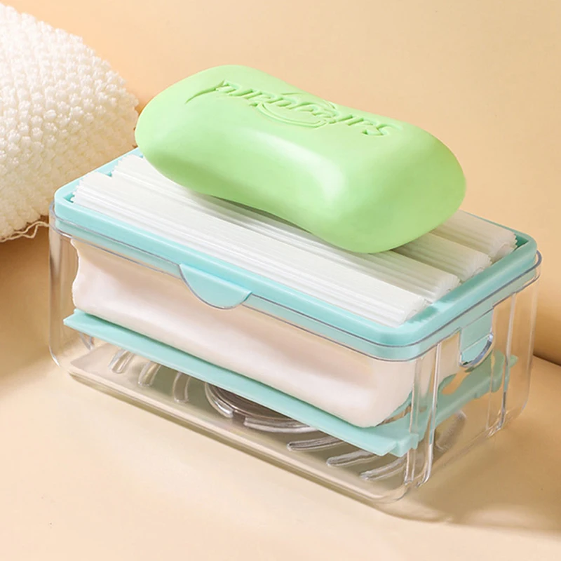 

New Usage Roller Type Soap Dish Holder for Bathroom Toliet Soap Box Plastic Storage Container with Drain Water Bathroom Gadgets