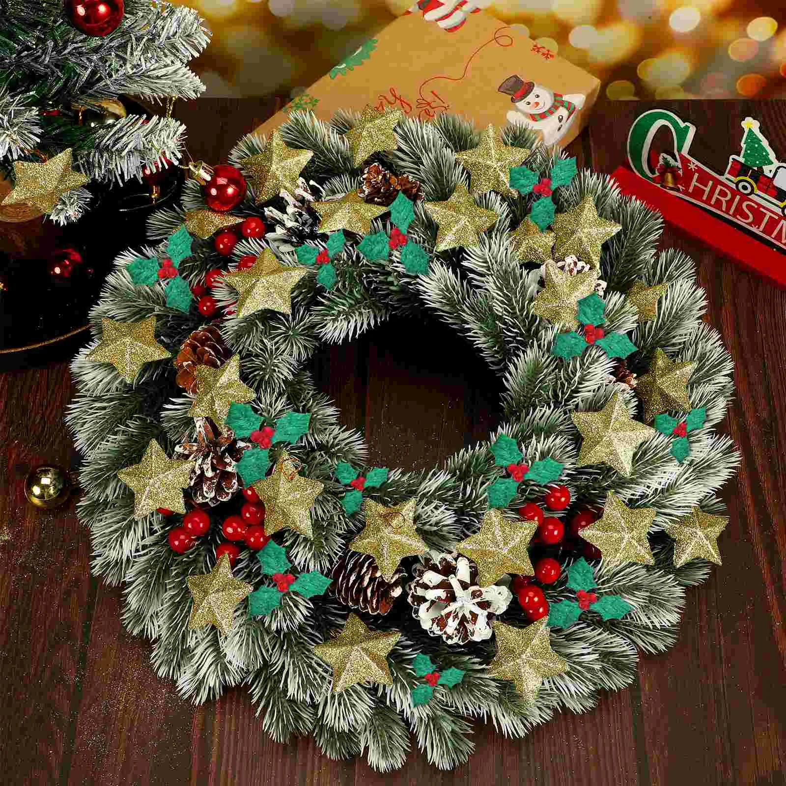 200 шт. рождественская елка ручной работы листья декор для растений декоративный