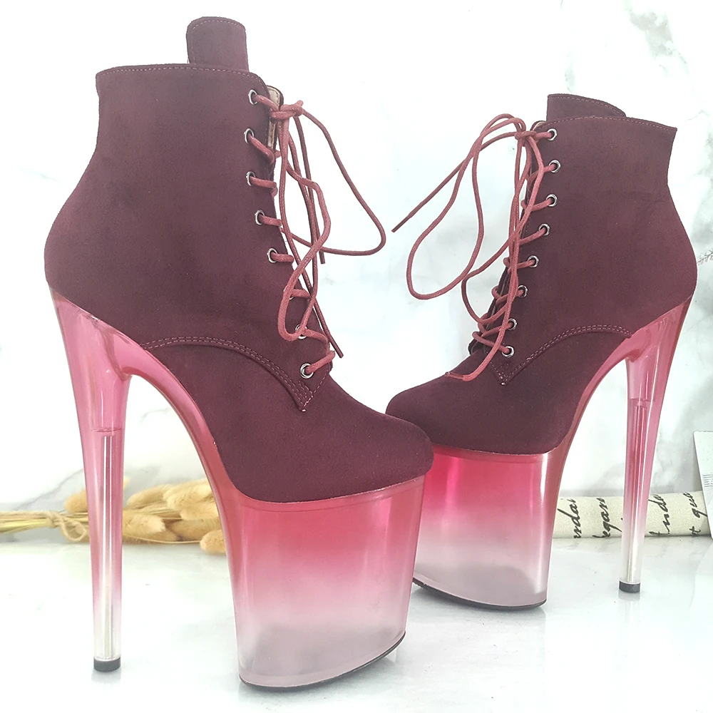 Leecabe  20CM/8inches Pole dancing shoes High Heel platform Pole Dance boot