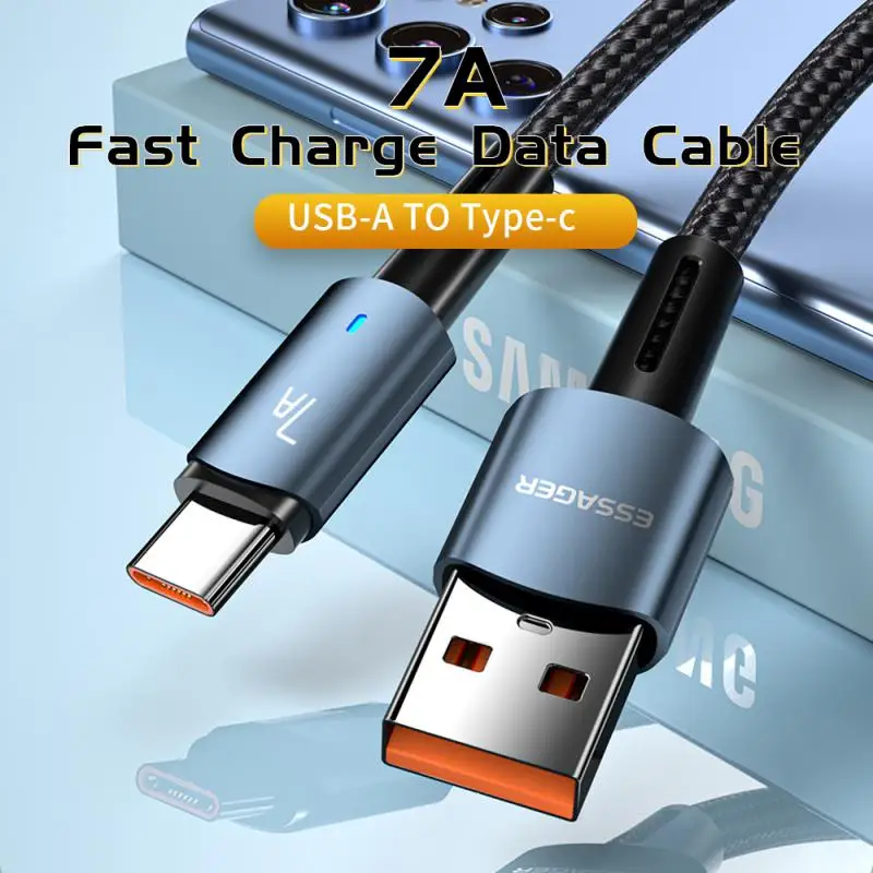 

Essager 7A USB Type C Cable PD 100W Fast Charging Wire USB-C Charger Data Cord For Huawei P50 P40 OPPO K10 Honor Oneplus Poco F3