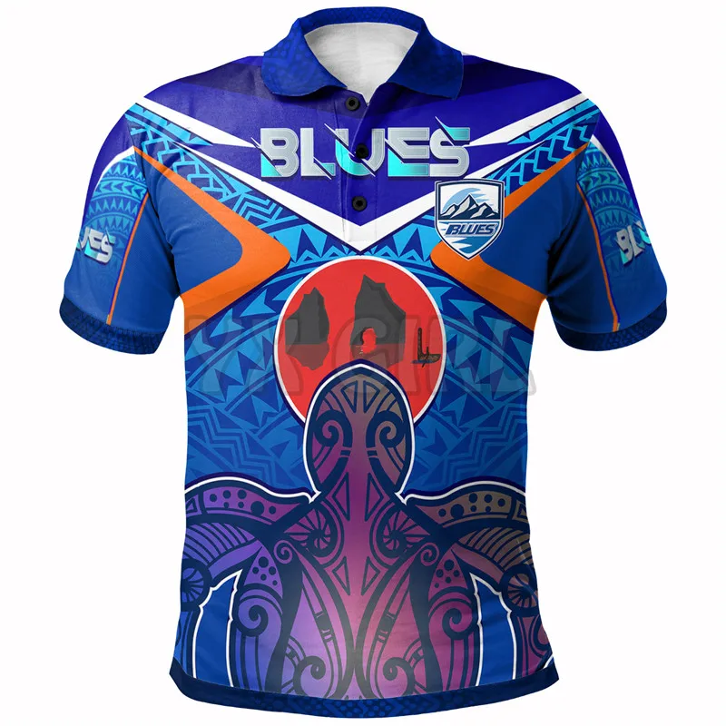 

2022 Summer shirts women for men Blues Rugby Wharariki Beach With Maori Sea Turtle 3D printed Short sleeve t shirts Tops camisas