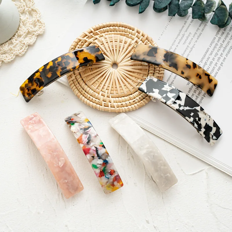 

Fashion Acetate Hair Clip For Women 2022 Girls Simple Hairpins Elegant Women Geometric Barrettes Headwear Hair Accessories Gift