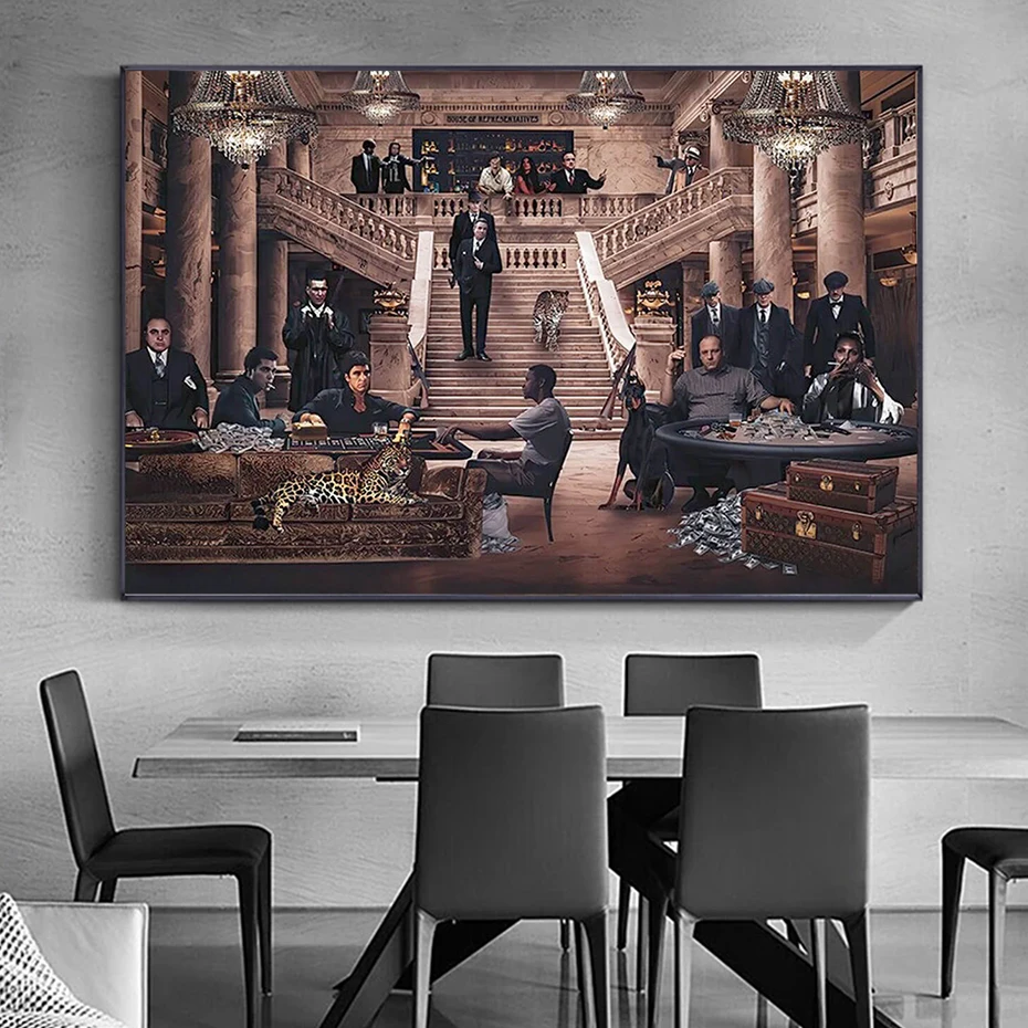 

Top Movie Characters Of All Time Classic Gangster Poster Print Nordic Wall Art Canvas Painting forLiving Room Picture Decoration
