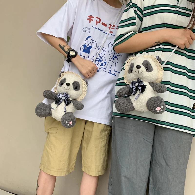 Cute Soft Plush Cartoon Doll Bag Women Mobile Phone Bag Female Party Shoulder Bag Little Girl Christmas Gift Mini Backpack