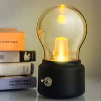 retro bulb lamp led atmosphere table lamps usb rechargeable night lights for bedroom bar coffee portable decoration lighting