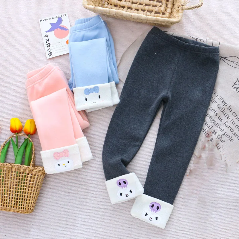 

Anime Sanrio Children Bottoms Cinnamoroll Accessories Cute Cartoon Kawaii Winter Clothing Long Pants Stretch Toys for Girls Gift