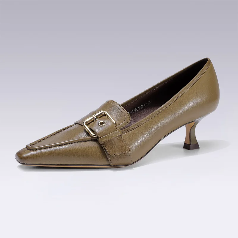 

Sexy Pointed Elegant Leather Shoes Autumn New Fashion Light Luxury Genuine Leather Single Shoes Sheepskin Women's Shoes
