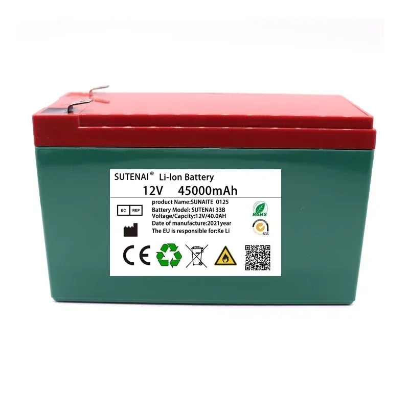 Новый блок литиевых батарей 12 В 45 Ач 18650 3S6P встроенный высоковольтный солнечный