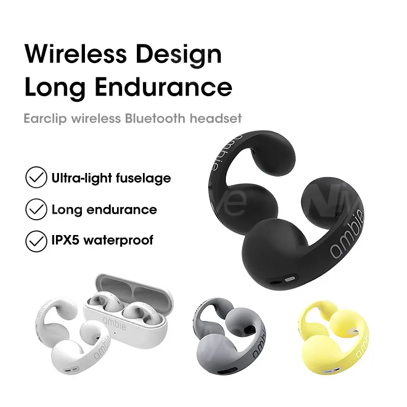 

Plus Size Upgrade For Ambie Sound Earcuffs 1:1 Ear Earring Wireless Bluetooth Earphones Auriculares Headset TWS Sport Earbuds