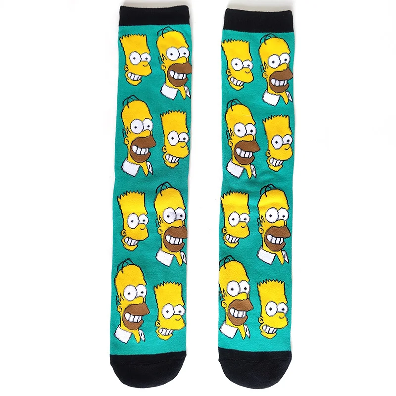 Simpsons Cartoon Anime Funny Socks Men Hip Hop Print Novelty Crazy Sokken Hip Hop Unisex Comfortable Skateboard Happy Meias