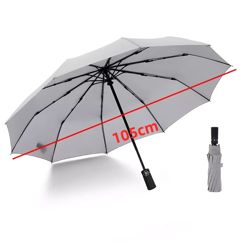 

Fully Automatic 3 Folding Umbrella Men Women Business Sunny Umbrella Pongee Big Sunny and Rainy Portable Umbrella