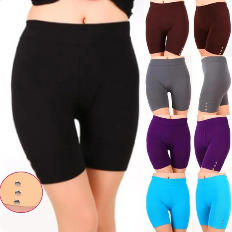 

Women Elastic Shorts Casual High Waist Tight Fitness Slim Skinny Bottoms Summer Solid Sexy White Black Outdoor Cycling Shorts