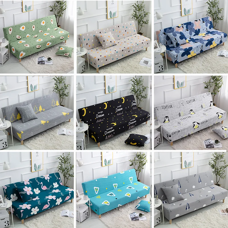 

Floral Print Elastic Sofa Bed Cover Without Side All-inclusive Stretch Anti-scratch Covers 3 Seater Sofa Covers for Living Room