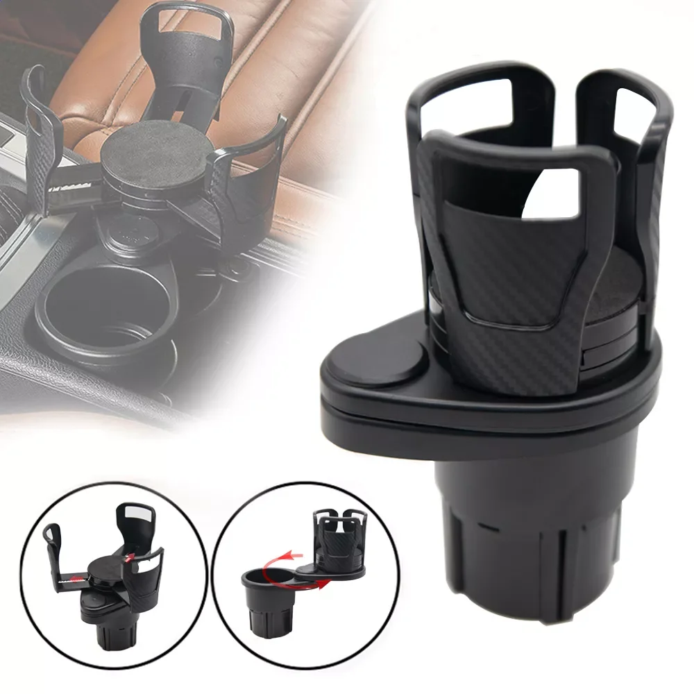 

In 1 Car Cup Holder Drinking Bottle Holder Slip-proof 360 Degree Rotating Water Cup Holder Multifunctional Dual Holder
