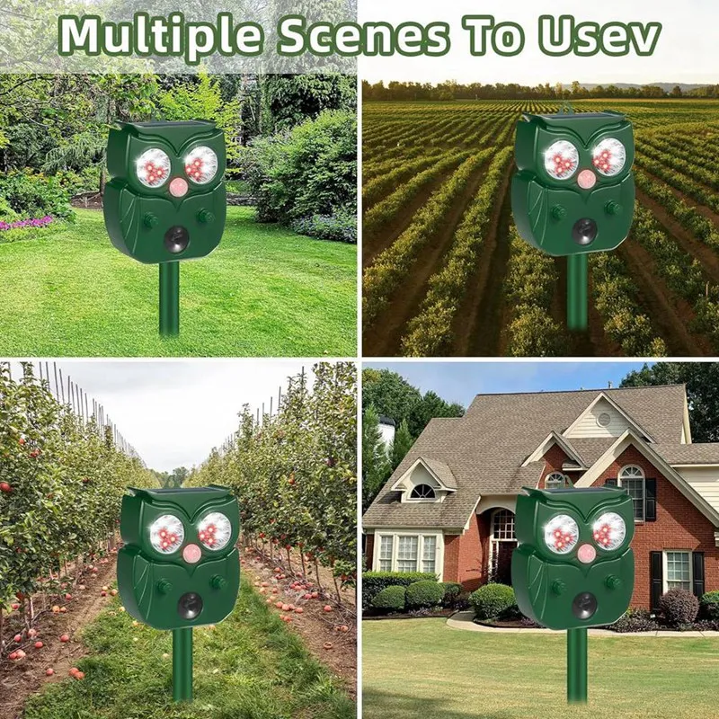 Ультразвуковой отпугиватель животных детектор движения фотовспышка солнечный